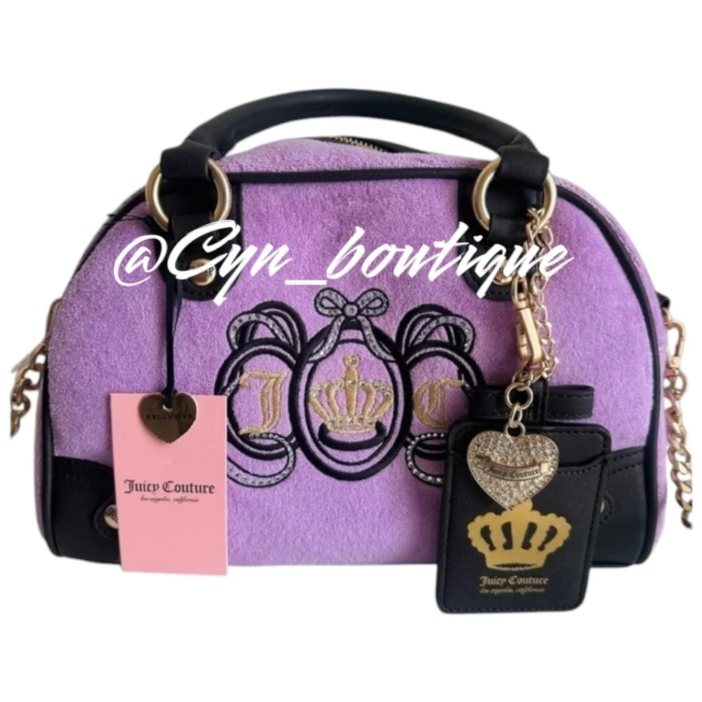 🔹Juicy Couture 🔹️Juicy Lovers  Violet/tulle Purple Terry Cloth Club Bowler Bag
